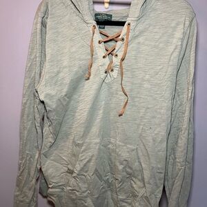 Ralph Lauren Light Sage Lace-Up Hoodie with Tan Drawcords